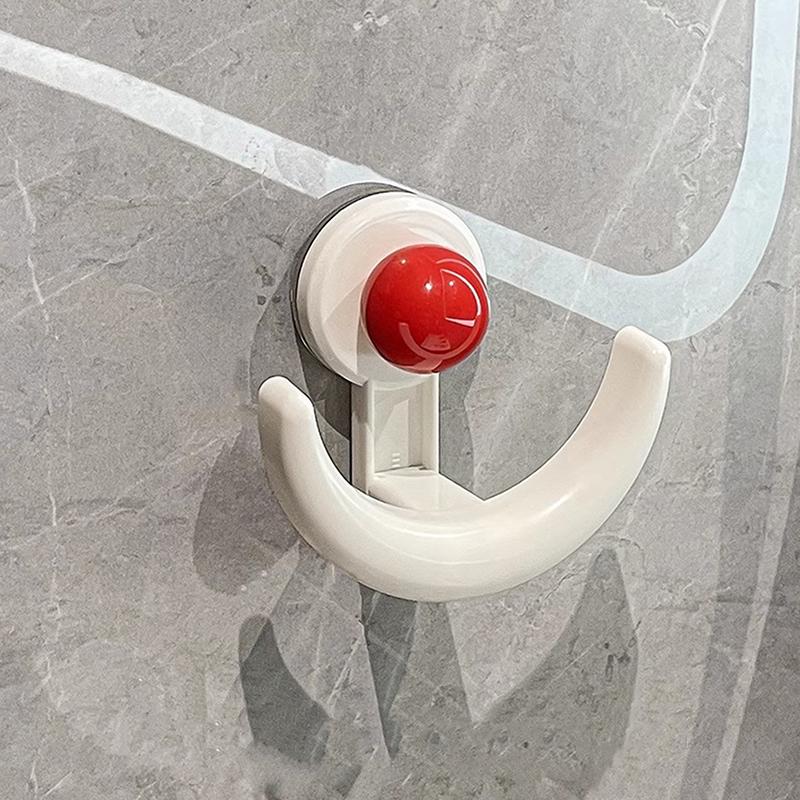 

1Pc Bathroom Suction Cup Hook Headband Crescent Dopamine Hair Rope Clip Storage Rack Hair Accessory Hanging Organizer червоний