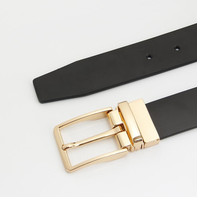 

Ремень с пряжкой для мужчин Двусторонний из натуральной кожи Повседневный и модный ремень Вращающаяся пряжка 110-130cm