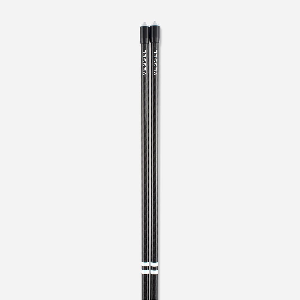 VESSEL Golf Alignment Sticks, Carbon Fiber, Set of 2, Authentic (Black) [Parallel Import]