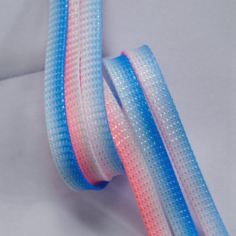 Colorful Bright Silk Shoelace Metallic Shiny Silver Shoelaces AF1 Gradient Glitter Flat Shimmering Shoe Laces Women Shoestrings