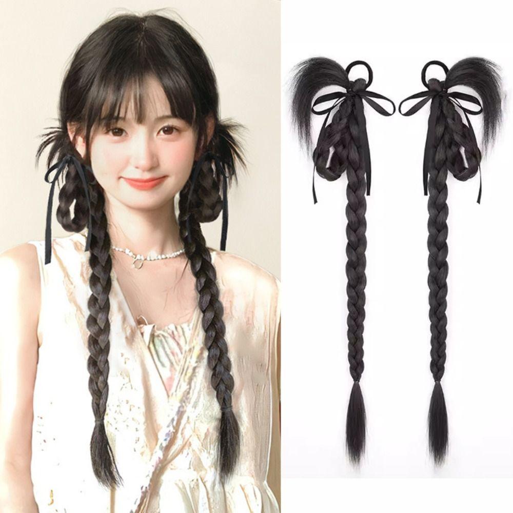 2Pcs Twist Braid Wig Bubble Braid Fried Dough Chicken Feather Boxing Braid  for Women