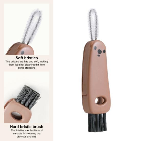 Cleaning Brush with Pointed Crevice Brush Soft Bristles Deep Reach Handle Cup Lid Straw Gap Cleaner Kitchen Tool