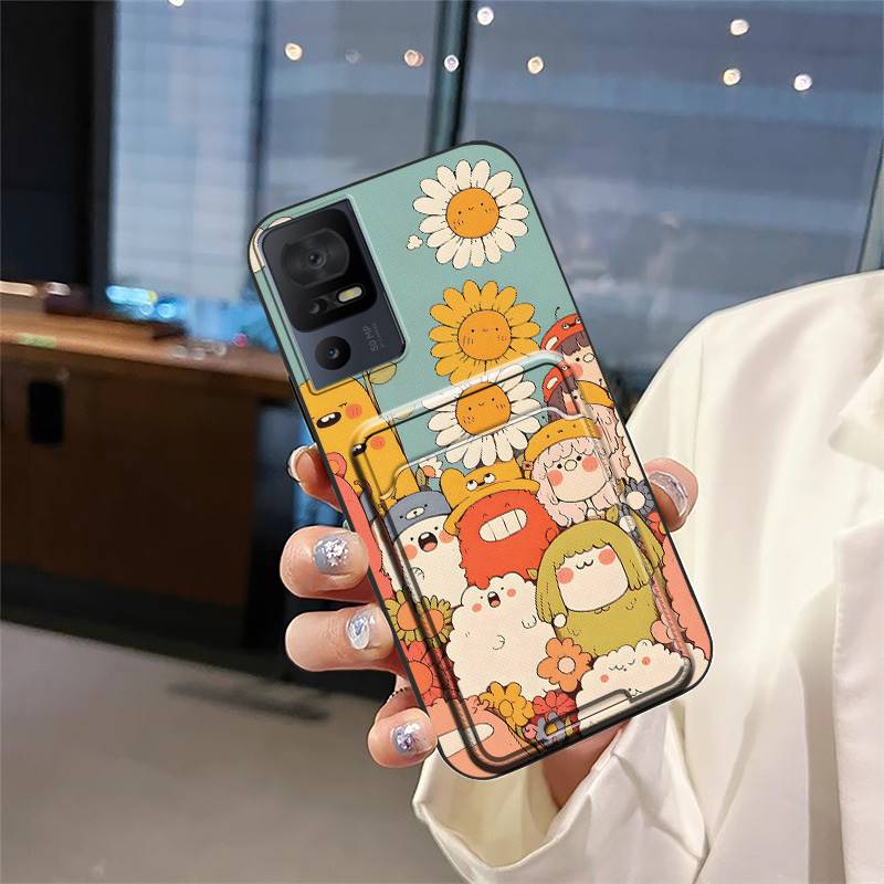 protective Silicone Phone Case For TCL 40SE/T610K Card sleeve Anti-knock Fashion Design Soft case TPU Waterproof Cover