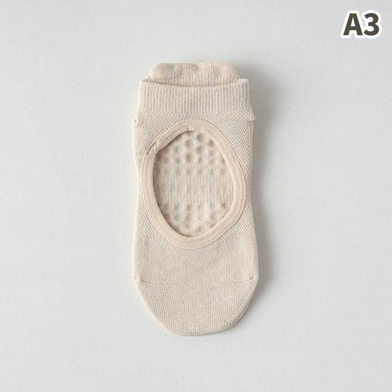 1Pair Women Pilates Socks Backless Anti-Slip Breathable Yoga Socks Ankle Ladies Ballet Dance Sports Socks For Fitness Gym