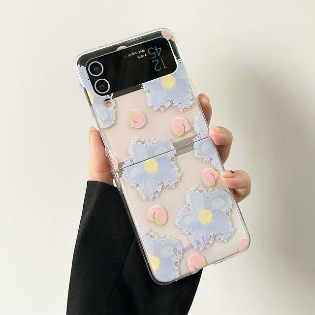 

Чехол для Samsung Galaxy Z Flip 4 3, прозрачные складные чехлы с нарисованными вручную цветами для Samsung Z Flip 3, противоударная жесткая задняя крышка Galaxy Z Flip 3