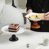Wooden High-legged Ceramic Plate Cake Tray Afternoon Tea Fruit Plate for The Living Room Storage Container Kitchen Organizer