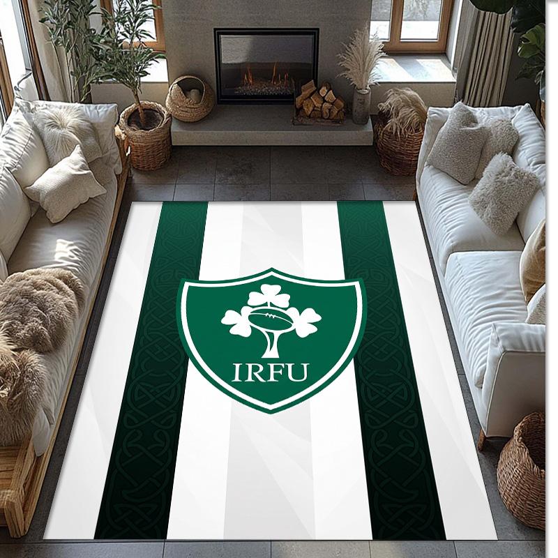 Ireland Rugby Crystal Velvet Carpet Soft Anti?Slip Floor Mat Comfortable Home Living Room Bedroom Decor Rug