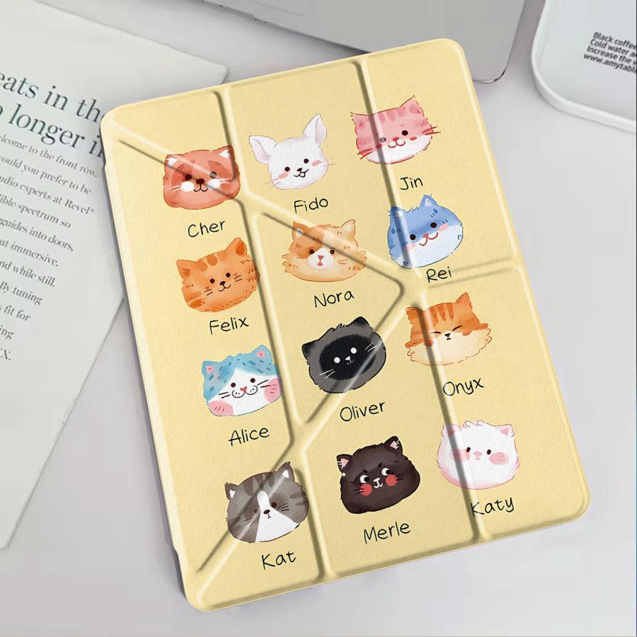 Tablet Case For iPad Pro 2025 Pro 11th 10th 9th 8th 7th 12.9inch Air 4 5 M3 M2 1 2 M4 11inch Mini 6 7 Holder Cover Many Cats
