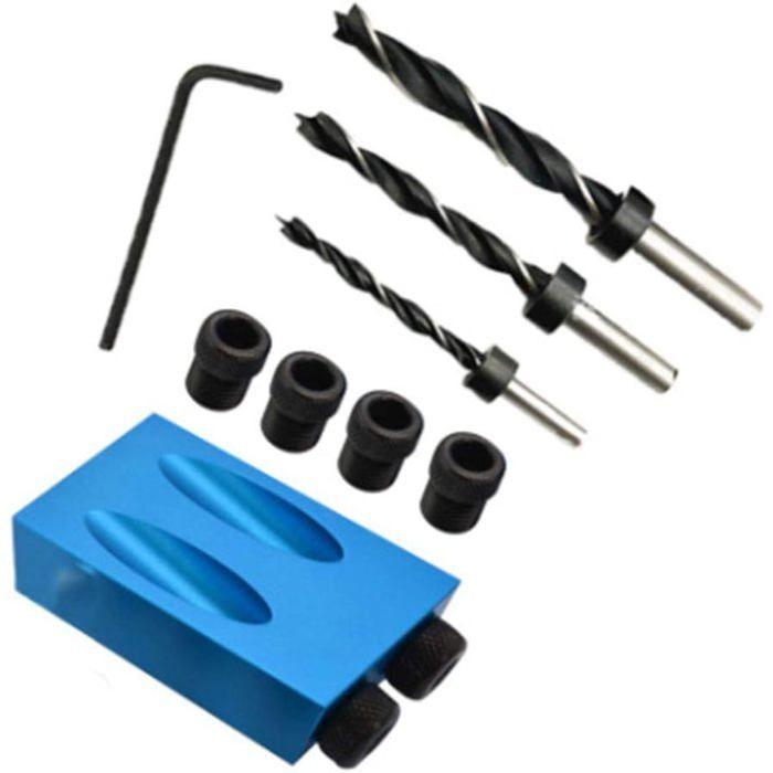Zhan-15 Degree Angle Drilling Kit for Wood with Jig Guide Drill Bits and 6/8/10 Mm Holes