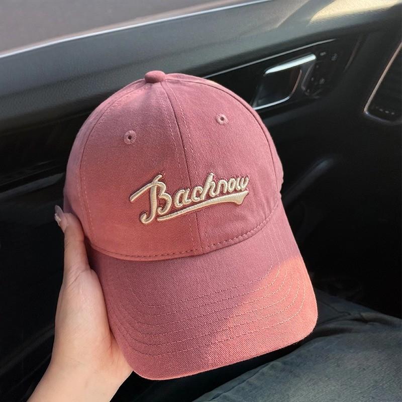 

No Ip Included Baseball Cap With Embroidered Letters For Casual Sun Protection Pink White