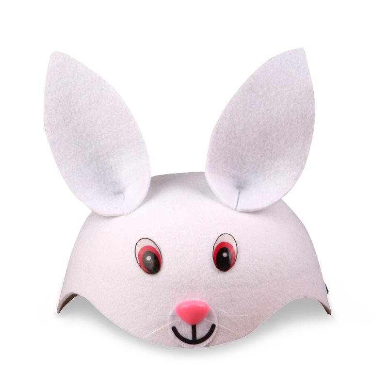 Cartoon Animal Party Kids Hat Children's Day Stage Performance Props Zoo Carnival Felt Hat Zodiac Rabbit Mouse Headdress