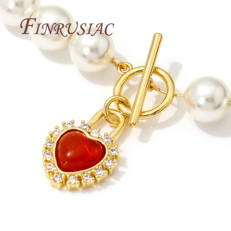 18K Gold Plated Red Stone with Zircon Toggle Clasps Accessories For Bracelets,Connectors For Jewelry OT Clasps Findings