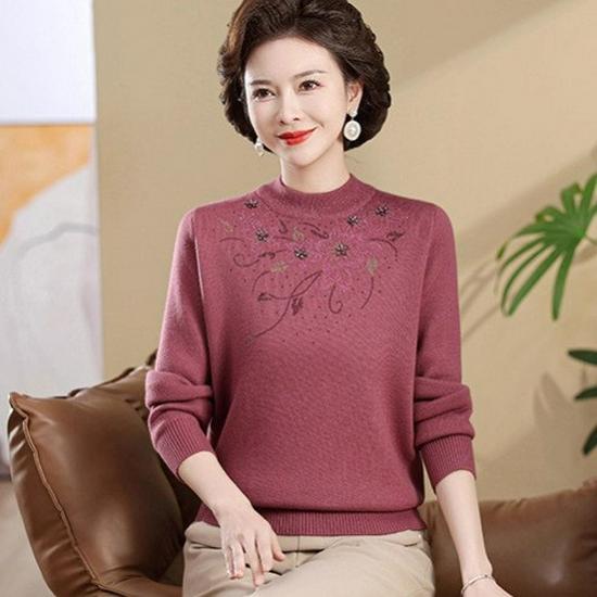 

Maternity Knitted Thick Winter Sweater for Middle-Aged & Elderly Women 3XL [Recommended for 135-150 lbs]