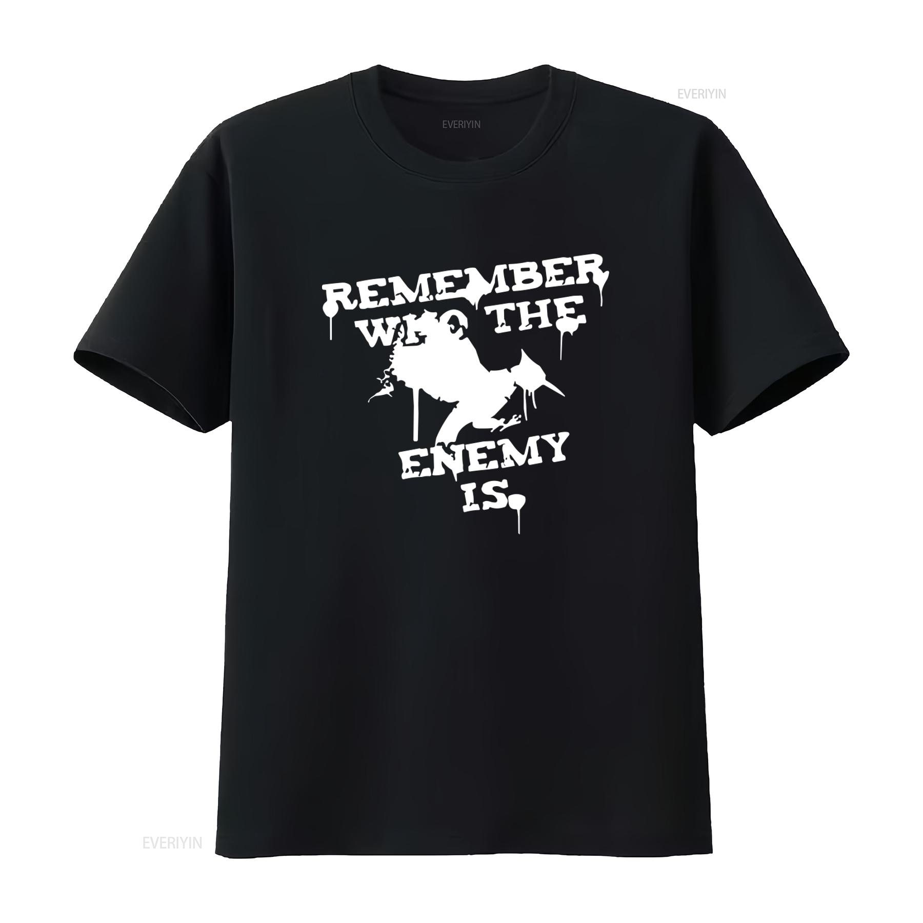 

The Hunger Games Catching Fire Remember Who Enemy Is Mens Black T Shirt Medium vintage Washed Stylish Casual Unisex graphic 4XL