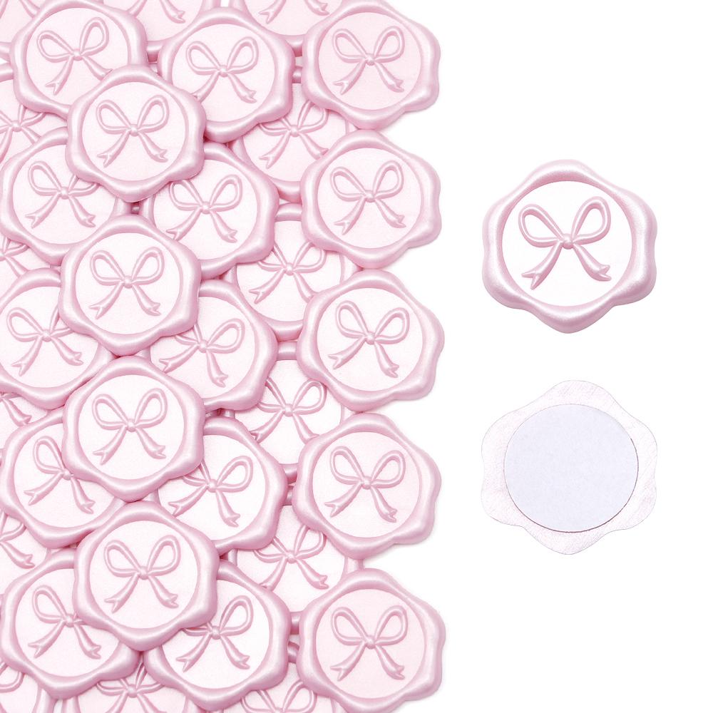 

30pcs 3D Bow Wax Seal Stickers Self-Adhesive Seals, for Wedding Invitations, Gift Wrapping Decals, Envelopes, Christmas