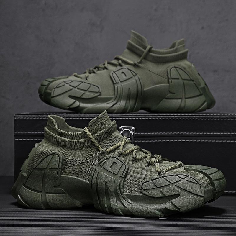

Summer men s shoes 2024 new breathable fly-woven socks shoes men s heightening casual sports trendy shoes students and teenagers 39