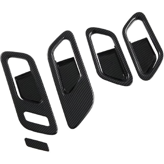 Car Door Handle Bowl, Compatible for Nissan Pathfinder 2024 2025 Accessories,Carbon Inner Door Handle Cover Frame Trim Protective Sticker Interior