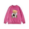 The Great Teddy Bear Astronaut Printing Female Washed Distressed Thin style Hoodie Simple Casual Sportswears