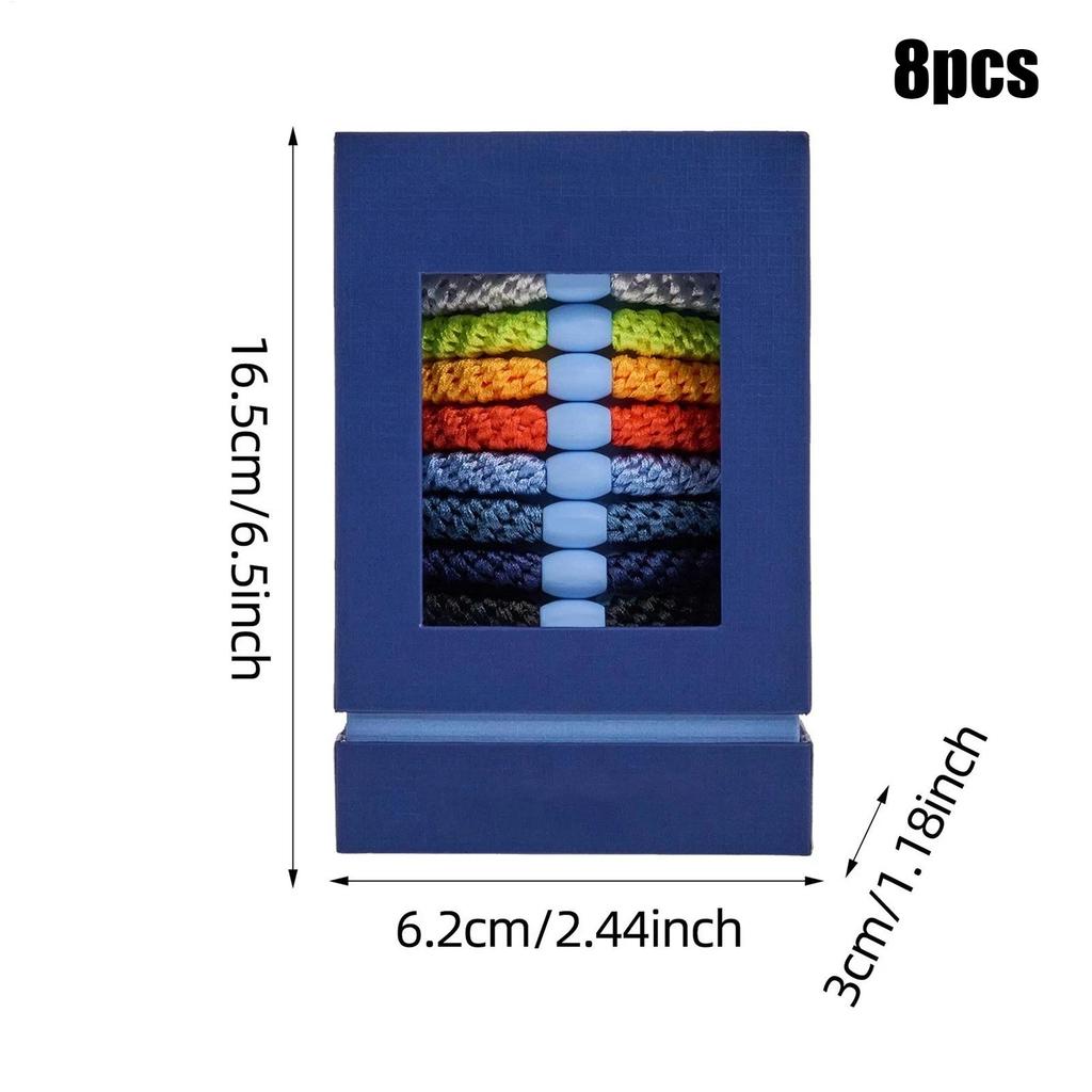 8Pcs Braided Non-Slip Hair Ties, Soft Scrunchies No Pull Ponytail Holders, Elastic Hair Bands for Women Gym Sports Curly Hair