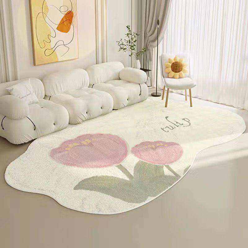 

Длинный ковер с изображением тюльпана, мягкий пушистый коврик у кровати, ковер перед зеркалом в гостиной, нескользящие коврики для украшения спальни 80*120cm