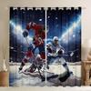 Ice Hockey Curtain Player Window Treatment Curtains Boys Teens Girls Room Winter Sports Game Event Made Of Polyester Washable