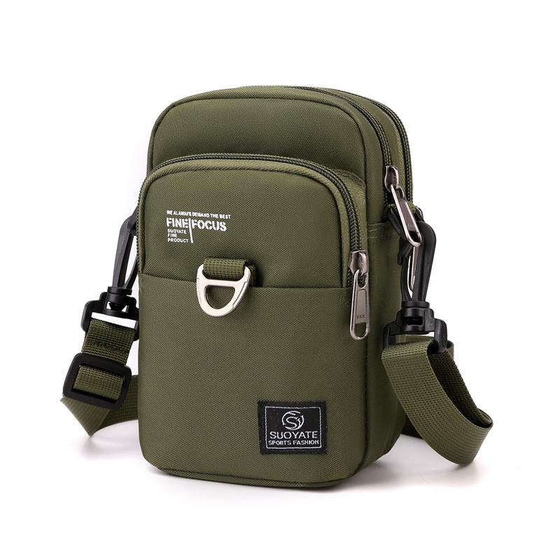 

Fashion 3 Layers Men Small Shoulder Bag Durable Nylon Male Handbag Portable Messenger Bag Flap Mini Waist Bag 18cm x 11cm x 7cm