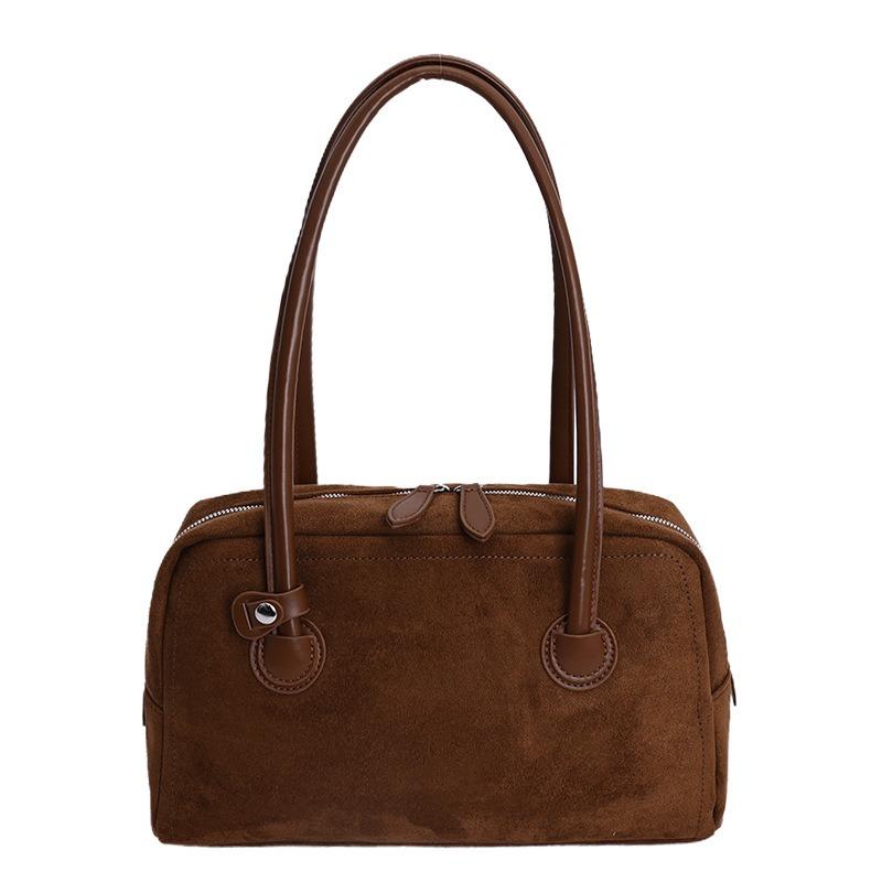 Retro Matte Large-capacity Bag, Commuting Trend Single-shoulder Handbag, Boston Underarm Bag