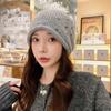 High-end Heavy Industry Handmade Pearl Fashion Knitted Hat Women's Autumn and Winter New Versatile Wool Hat Warm Ear Protection Hat Tide
