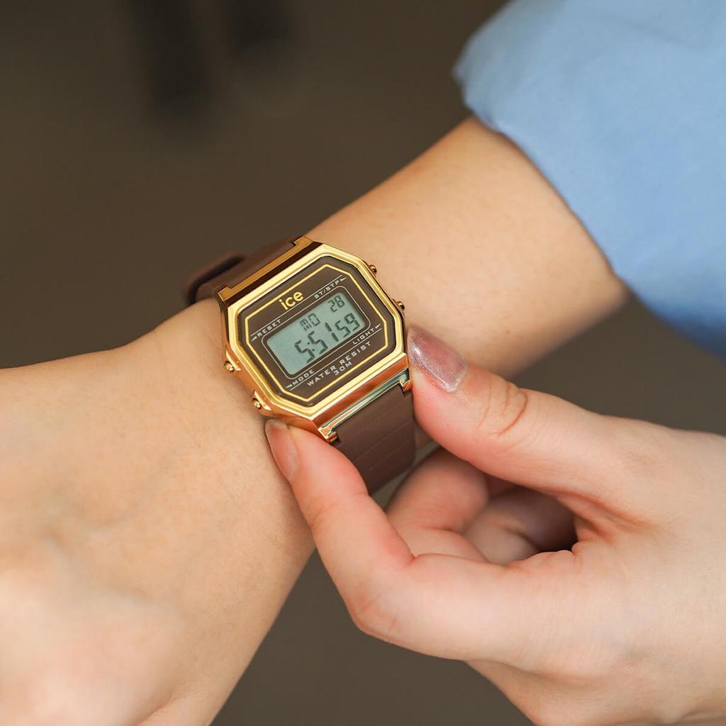 Authorized Distributor Ice Watch Digital Ladies 022065 ICE Digit Brown Cappuccino Small [Ice Watch]