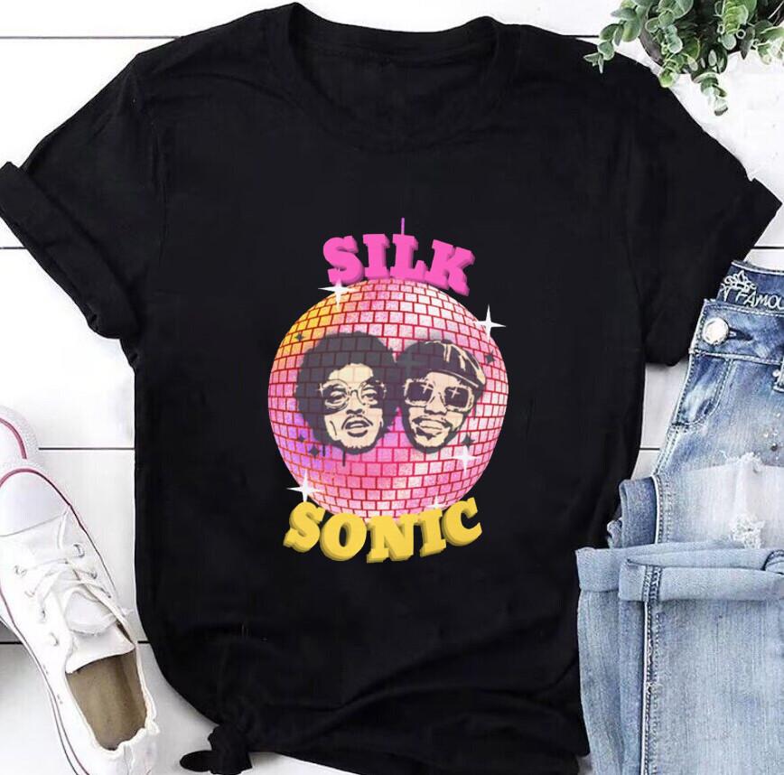 Silk Sonic Shirt Vintage Bruno Mars Short Sleeve Tshirt Bruno Mars Graphic Tee Unisex T-Shirt XXXL