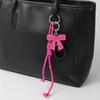 Yogodlns Kunstleder Schleife Dekor Mini Rucksack Hängende Handtasche Anhänger Tasche Anhänger Taschen Zubehör