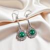 Natural Malachite Gemstone 925 Sterling Silver Jewelry Handcrafted Earrings2.52" EE-77-25