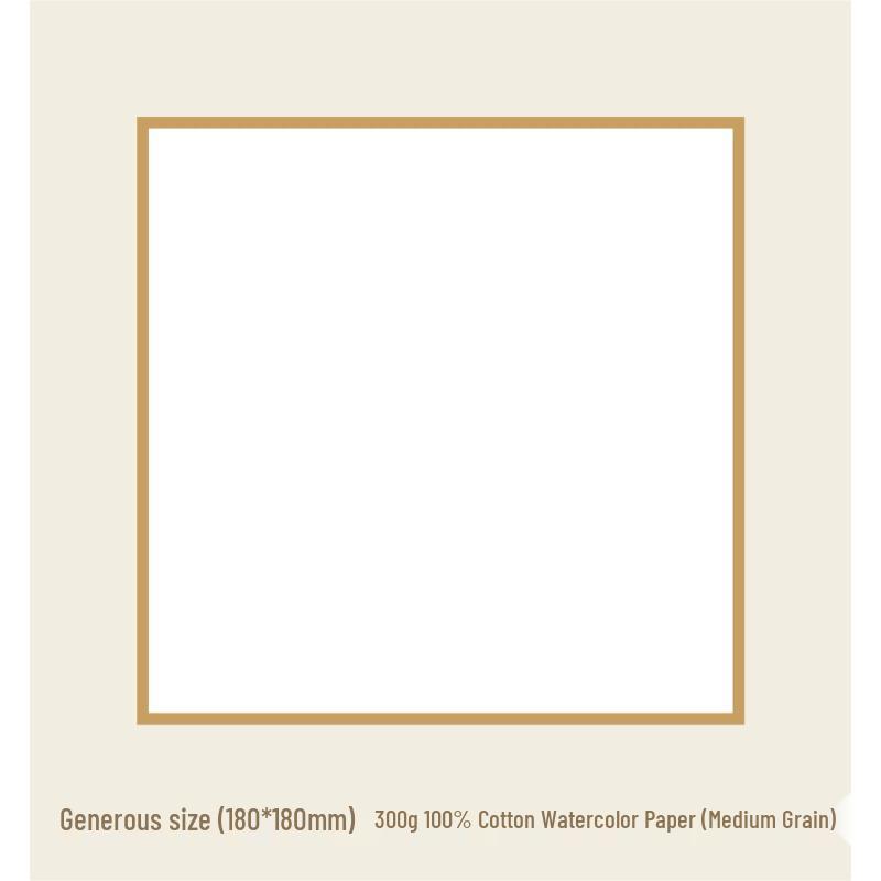 Zun Jue Square Watercolor Paper Sketchboard - Cotton Pulp Blank Bookmark for Watercolor, Marker, Signature, and Anime.