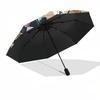 1pc My Hero Academia HERO PLAZA Automatic Folding Umbrella, Portable 3-Fold Design, 8-Bone Iron Frame Outdoor Umbrella, Perfect Gift for Fans, Travele