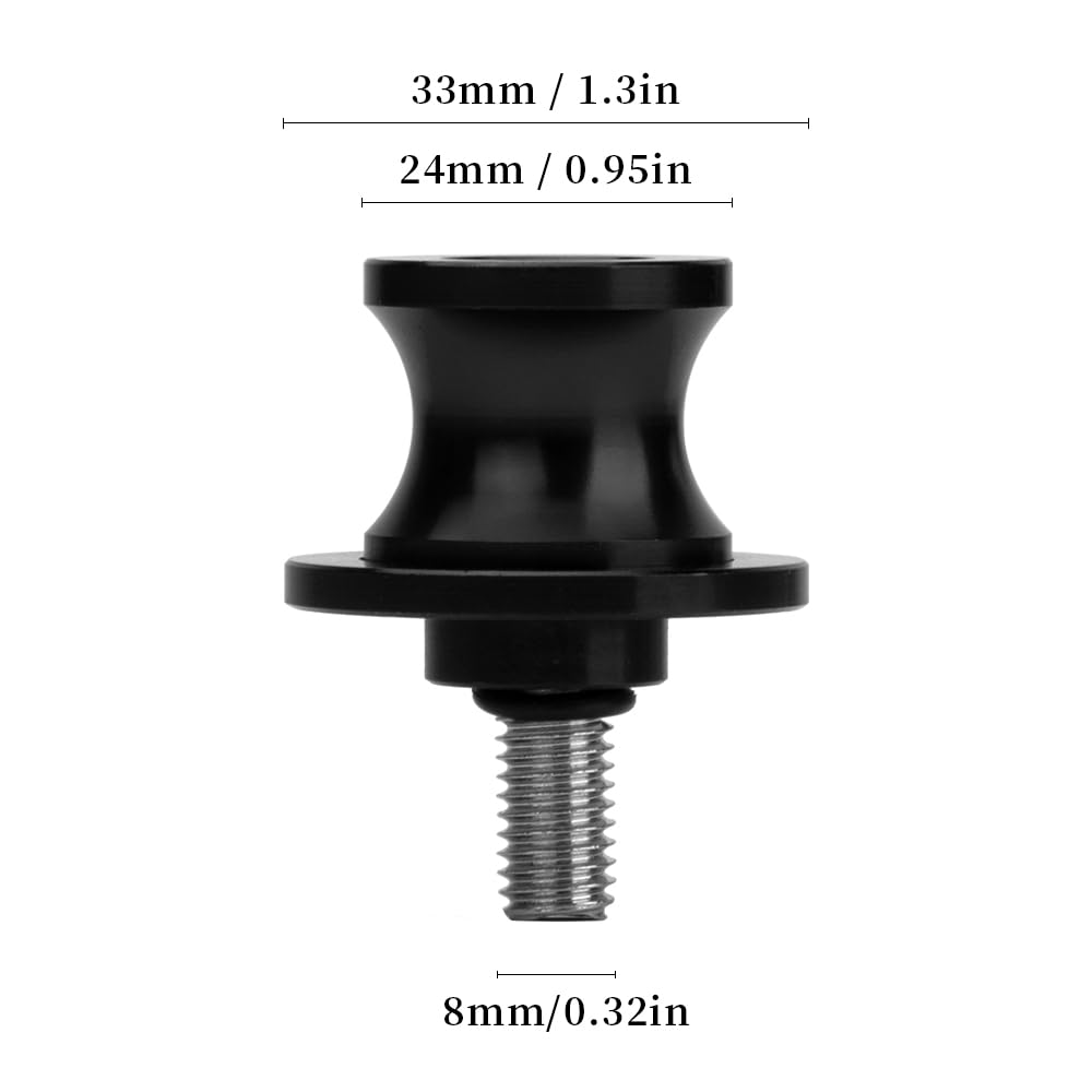 MotHeartCNC M8 Stand Hook for 650 2017-2024 Paddock Stand Hook Swing Arm Hook Spool Bobbin M8 650 Part (Black)