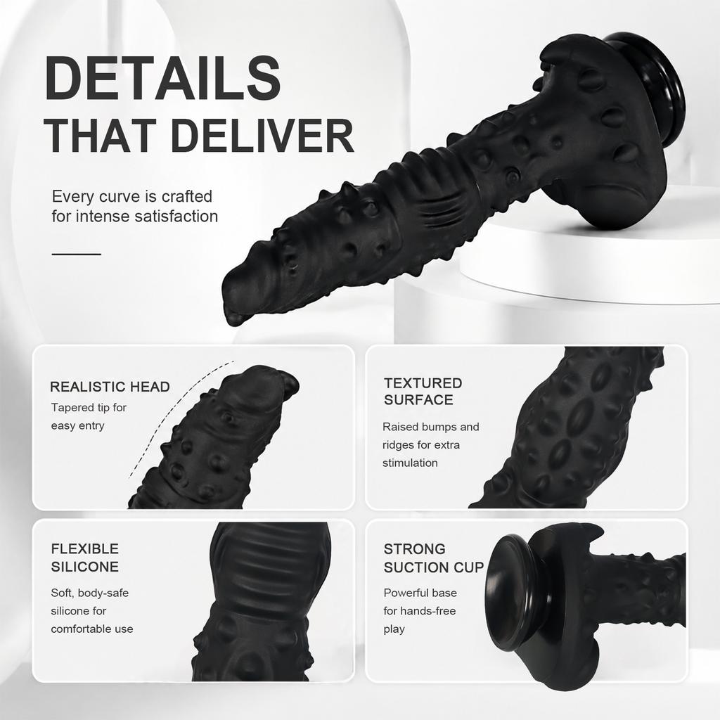 New Black Alien Dildo S/XXL Huge Anal Butt Plug Monster Dildo Thick Big Dick Vaginal G-Spot Massage Dilator Sex Toys for Men Women Clitoris Stimulator