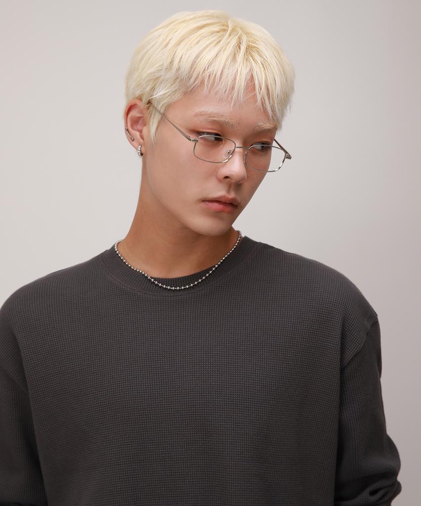 Dibellobeu Basic Waffle Long Sleeve_Charcoal