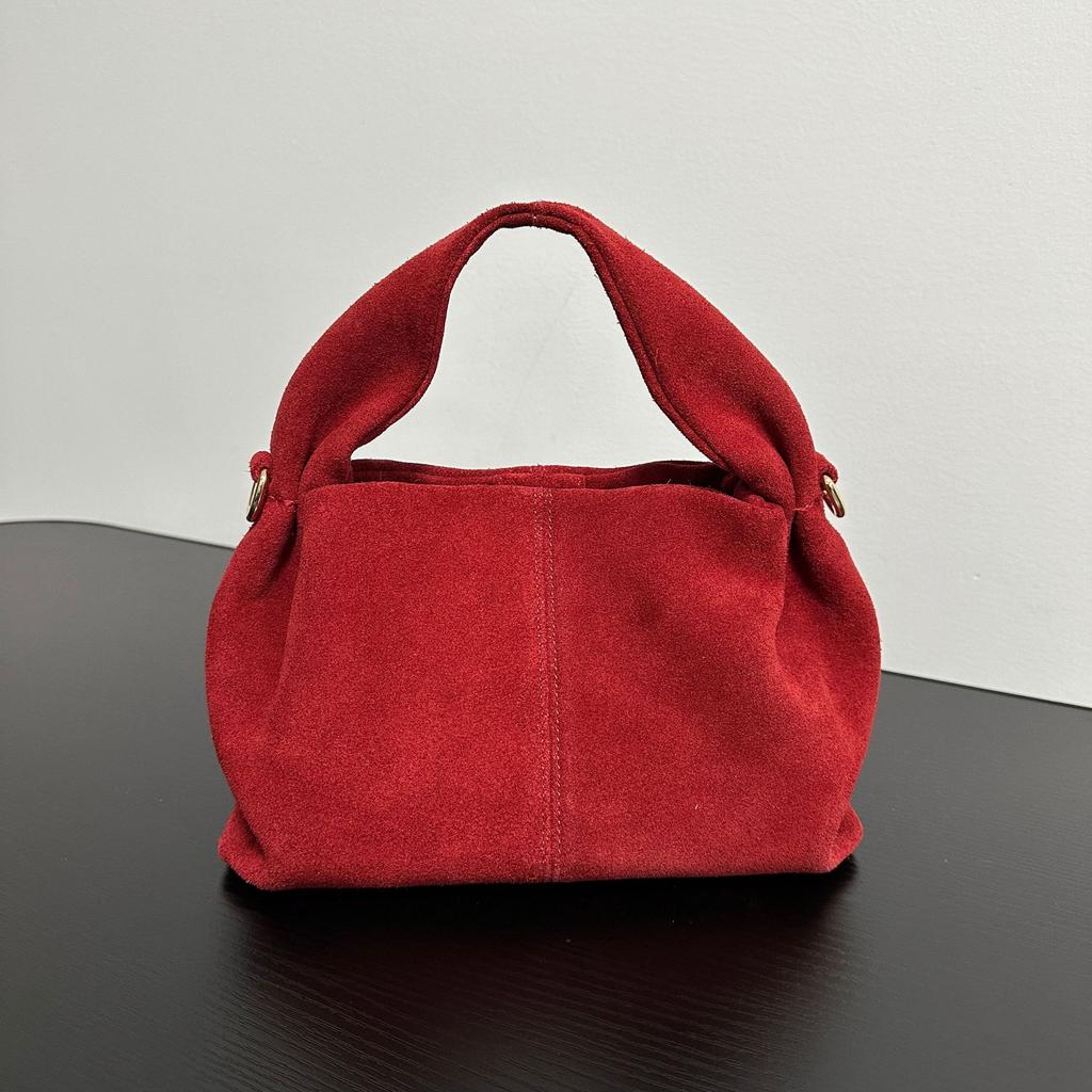 Haute couture first layer cowhide pleated cloud bag niche high-end handbag oblique span shoulder bag women's 2025 new