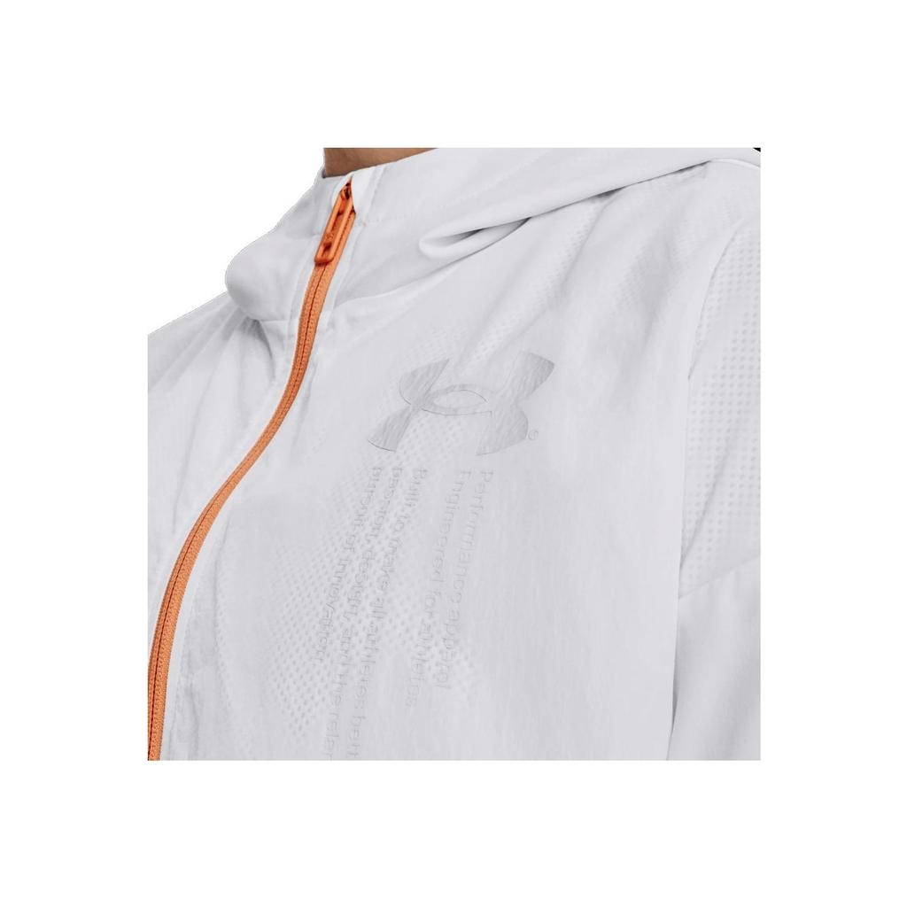 Under Armour Solid Print Woven Hooded Jacket Women Outerwear White 1377550-100