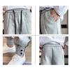 Autumn Men Pants Solid Color All Match Drawstring Elastic Waist Loose Ankle Tied Pants for Daily Wear