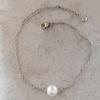European Style Simple Single Pearl Bracelet with Stainless Steel Adjustable Chain and 8mm Faux Pearl