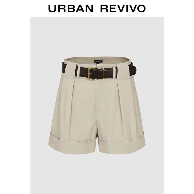 UR2026 Women s Pleated Shorts with Belt XS