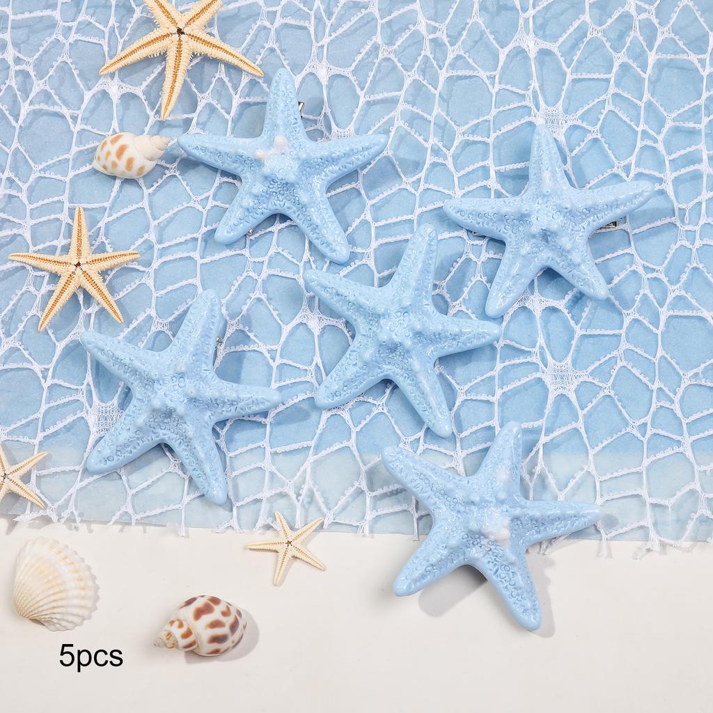 5 Pcs Starfish Hair Clip Beach Sea Star Hair Pins Mermaid Hair Clips Accessories for Women and Girls