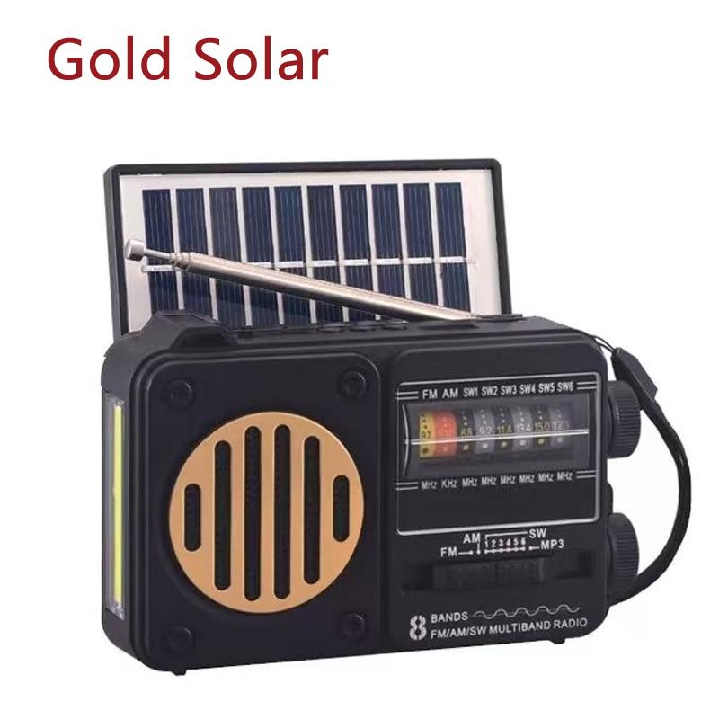 Portable Solar Radio Audio Multi-band Antenna FM Card U Disk Lighting