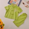 Sommer-Jungen-Stickerei-Drachen- und Blumen-Kurzarm-Baumwoll-Leinen-Tang-Anzug-Set für das Fest des 1. Juni.