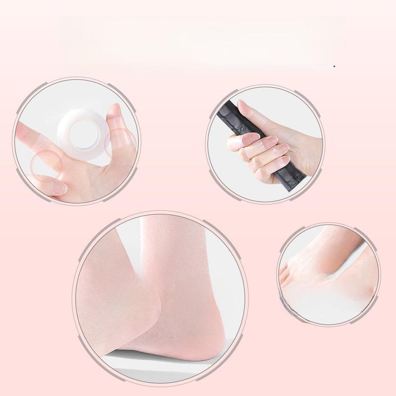 5 m Rolle mit transparentem Moleskin-Klebeband aus Silikongel gegen Blasen, geruchslos, flexibler Schutz für Füße, Finger und Zehen – wasserfest und wiederverwendbar