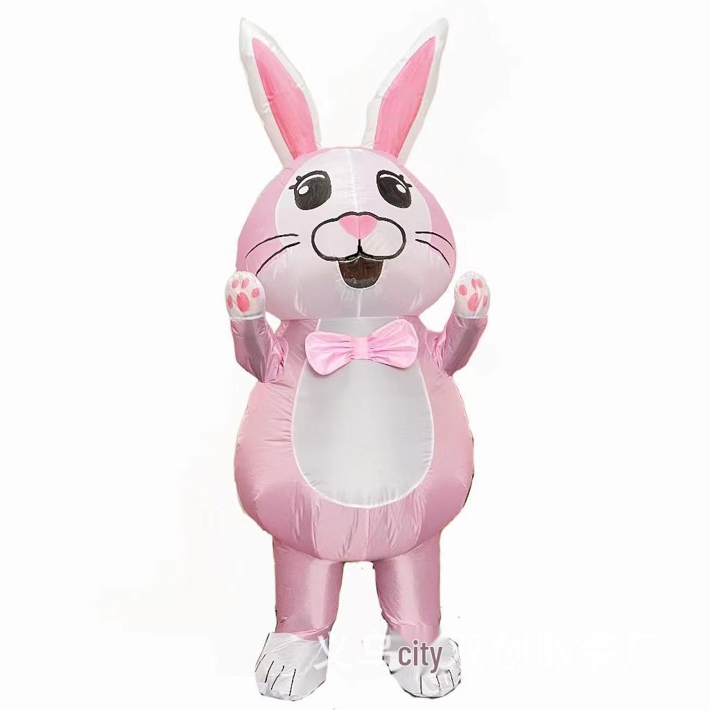 Lop-Eared Rabbit Inflatable Suit with Patch Sunglasses - Holiday Party Costume