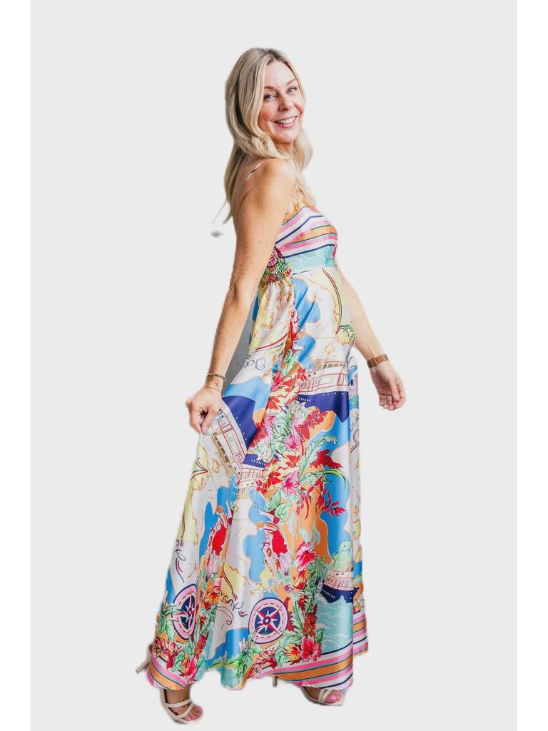 Europäischer & Amerikanischer 25er-Jahre Stil Damen Swing Kleid mit hohem Bund und Feiertagsdruck