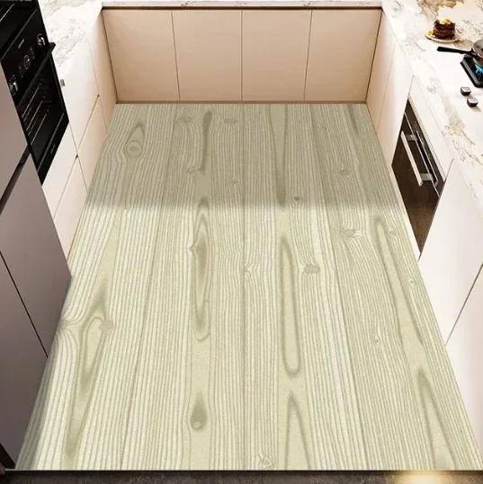 Waterproof PVC Floor Mat, Oil-proof, Large Area Rugs, Non-Slip Long Rug, Leather Foot Mats, Kitchen Carpet