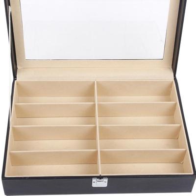 8-Grid Eye Glasses Case Eyewear Sunglasses Display Storage Box Holder Organizer Glasses Container with Clear Lid